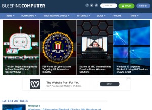 How bleepingcomputer.com looks like on a tablet such as an iPad.