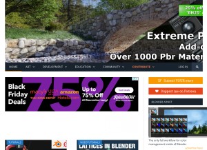 How blendernation.com looks like on a tablet such as an iPad.