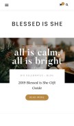 How blessedisshe.net looks like on a mobile device such as an iPhone.