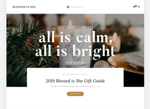 How blessedisshe.net looks like on a tablet such as an iPad.