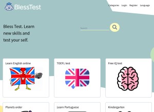 How blesstest.com looks like on a tablet such as an iPad.