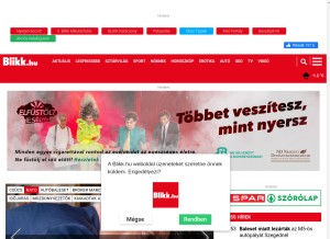 How blikk.hu looks like on a tablet such as an iPad.