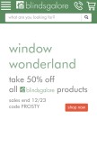 How blindsgalore.com looks like on a mobile device such as an iPhone.