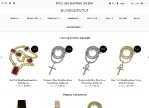 How blingblowout.com looks like on a tablet such as an iPad.