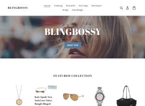 How blingbossy.com looks like on a tablet such as an iPad.