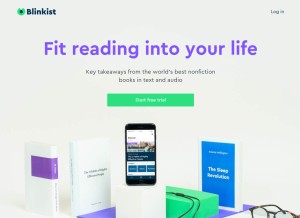 How blinkist.com looks like on a tablet such as an iPad.