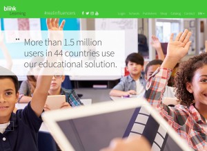 How blinklearning.com looks like on a tablet such as an iPad.
