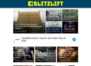 How blitzlift.com looks like on a tablet such as an iPad.