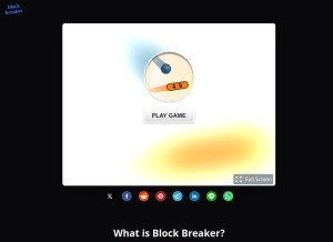 How blockbreaker.im looks like on a tablet such as an iPad.