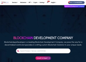 How blockchainappsdeveloper.com looks like on a tablet such as an iPad.