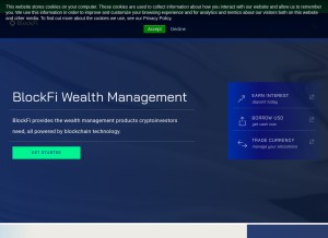How blockfi.com looks like on a tablet such as an iPad.