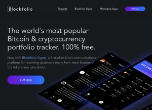 How blockfolio.com looks like on a tablet such as an iPad.