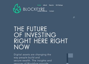 How blockfyre.com looks like on a tablet such as an iPad.