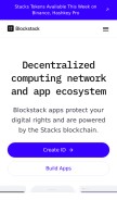 How blockstack.org looks like on a mobile device such as an iPhone.