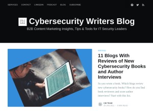 How blog.cybersecurity-writers.com looks like on a tablet such as an iPad.