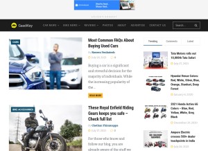 How blog.gaadikey.com looks like on a tablet such as an iPad.