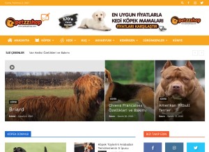 How blog.petzzshop.com looks like on a tablet such as an iPad.