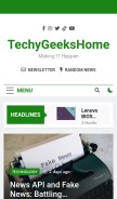 How blog.techygeekshome.info looks like on a mobile device such as an iPhone.