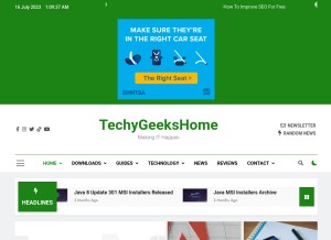 How blog.techygeekshome.info looks like on a tablet such as an iPad.