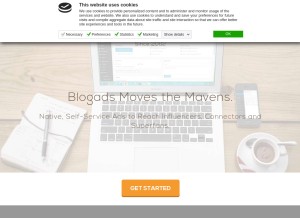 How blogads.com looks like on a tablet such as an iPad.