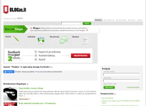 How blogas.lt looks like on a tablet such as an iPad.