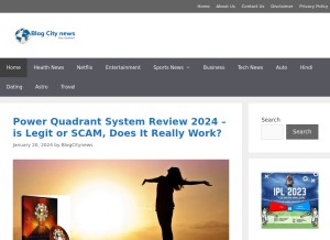 How blogcitynews.com looks like on a tablet such as an iPad.