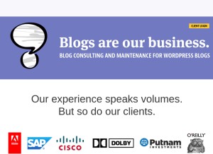 How blogconsulting.com looks like on a tablet such as an iPad.