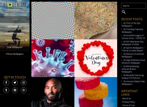 How blogenium.com looks like on a tablet such as an iPad.