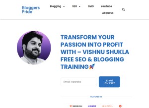 How bloggerspride.com looks like on a tablet such as an iPad.