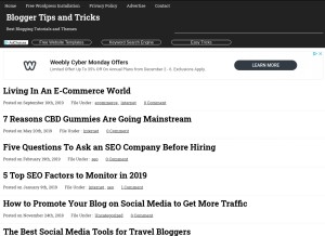 How bloggertipandtrick.net looks like on a tablet such as an iPad.