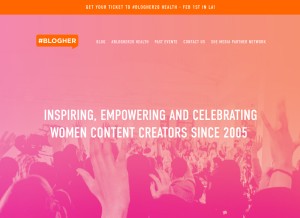 How blogher.com looks like on a tablet such as an iPad.