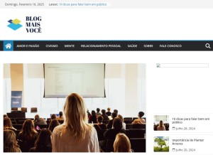 How blogmaisvoce.com looks like on a tablet such as an iPad.