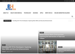 How blogshub.org looks like on a tablet such as an iPad.