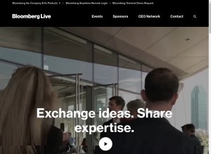 How bloomberglive.com looks like on a tablet such as an iPad.