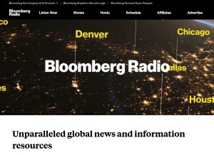 How bloombergradio.com looks like on a tablet such as an iPad.