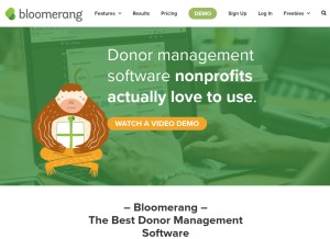 How bloomerang.co looks like on a tablet such as an iPad.