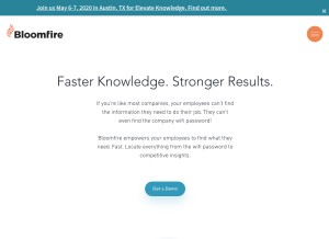 How bloomfire.com looks like on a tablet such as an iPad.