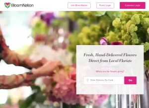 How bloomnation.com looks like on a tablet such as an iPad.