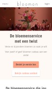 How bloomon.nl looks like on a mobile device such as an iPhone.
