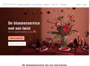How bloomon.nl looks like on a tablet such as an iPad.