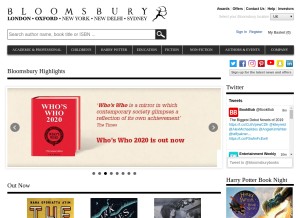 How bloomsbury.com looks like on a tablet such as an iPad.