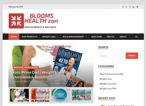 How bloomshealthzon.com looks like on a tablet such as an iPad.
