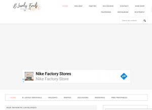 How blovelyevents.com looks like on a tablet such as an iPad.