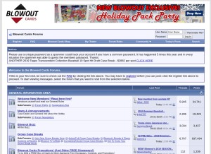 How blowoutforums.com looks like on a tablet such as an iPad.