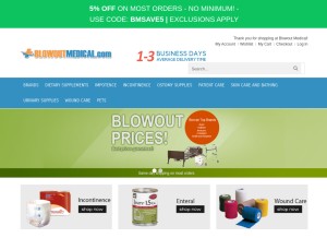 How blowoutmedical.com looks like on a tablet such as an iPad.