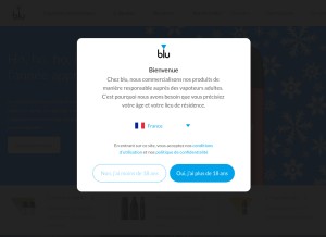 How blu.com looks like on a tablet such as an iPad.
