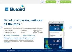 How bluebird.com looks like on a tablet such as an iPad.