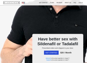 How bluechew.com looks like on a tablet such as an iPad.