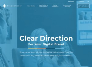 How bluecompass.com looks like on a tablet such as an iPad.