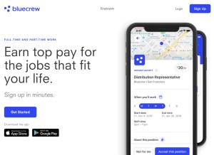 How bluecrewjobs.com looks like on a tablet such as an iPad.